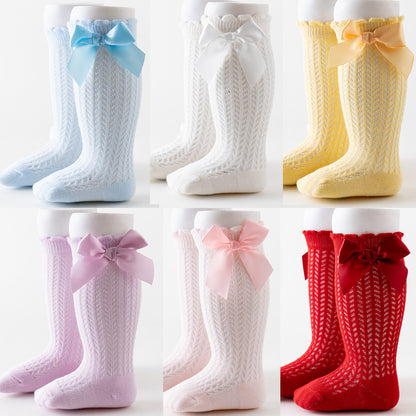 Chic Big Bow Knee-High Socks