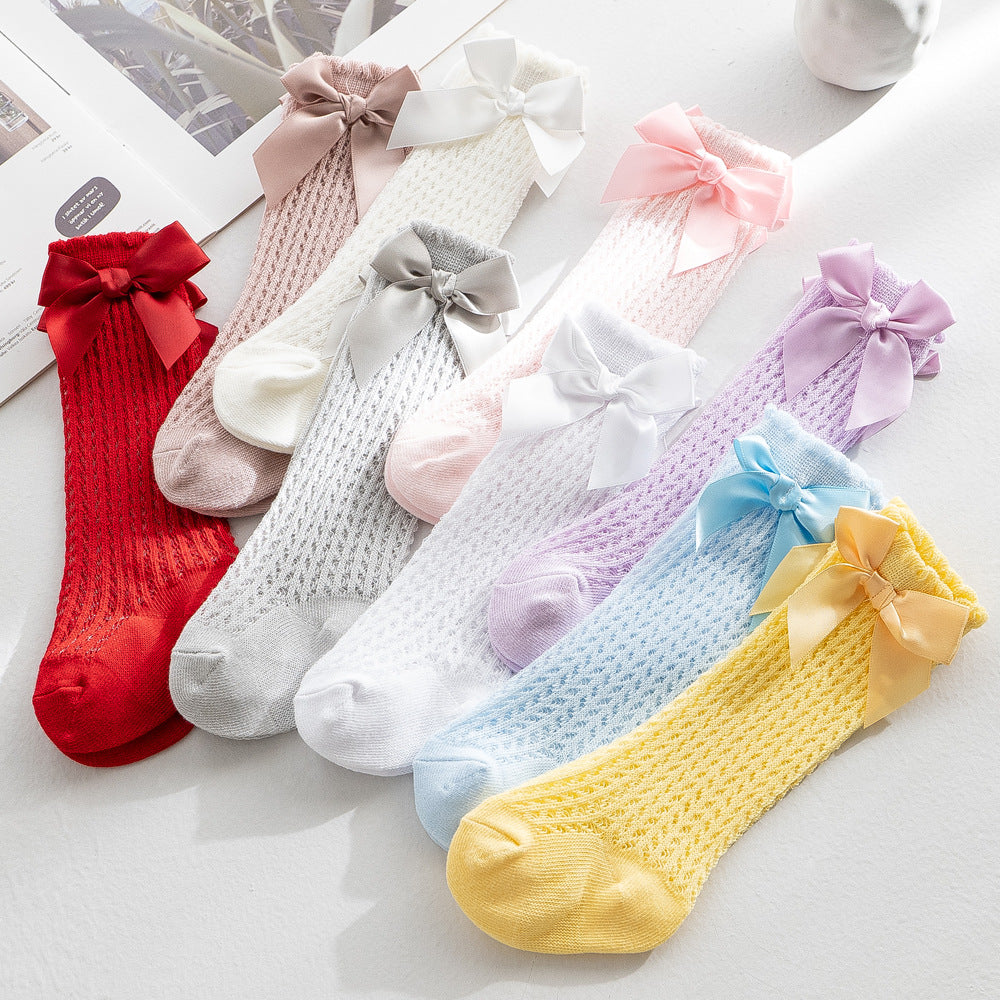 Chic Big Bow Knee-High Socks