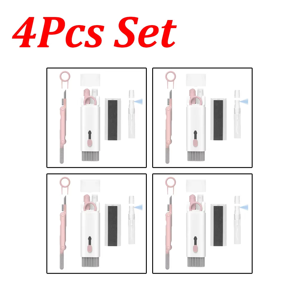 1-4Pcs Keyboard Cleaning Brush Kit 7-In-1 Multifunction Digital Cleaning Tool Set Keycap Puller Computer Keyboard Cleaner Brush