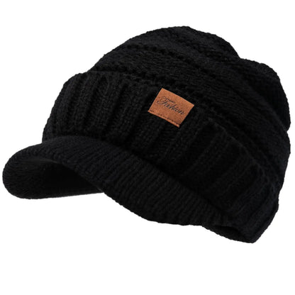 Chic Winter Beanie with Visor for Women