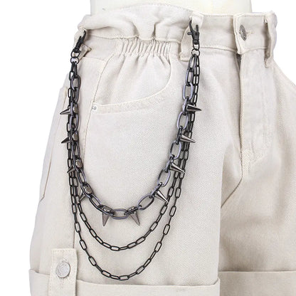 Urban Edge Studded Multi-Layer Waist Chain