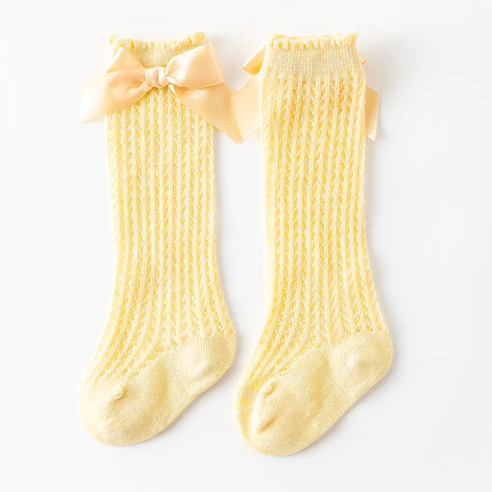 Chic Big Bow Knee-High Socks