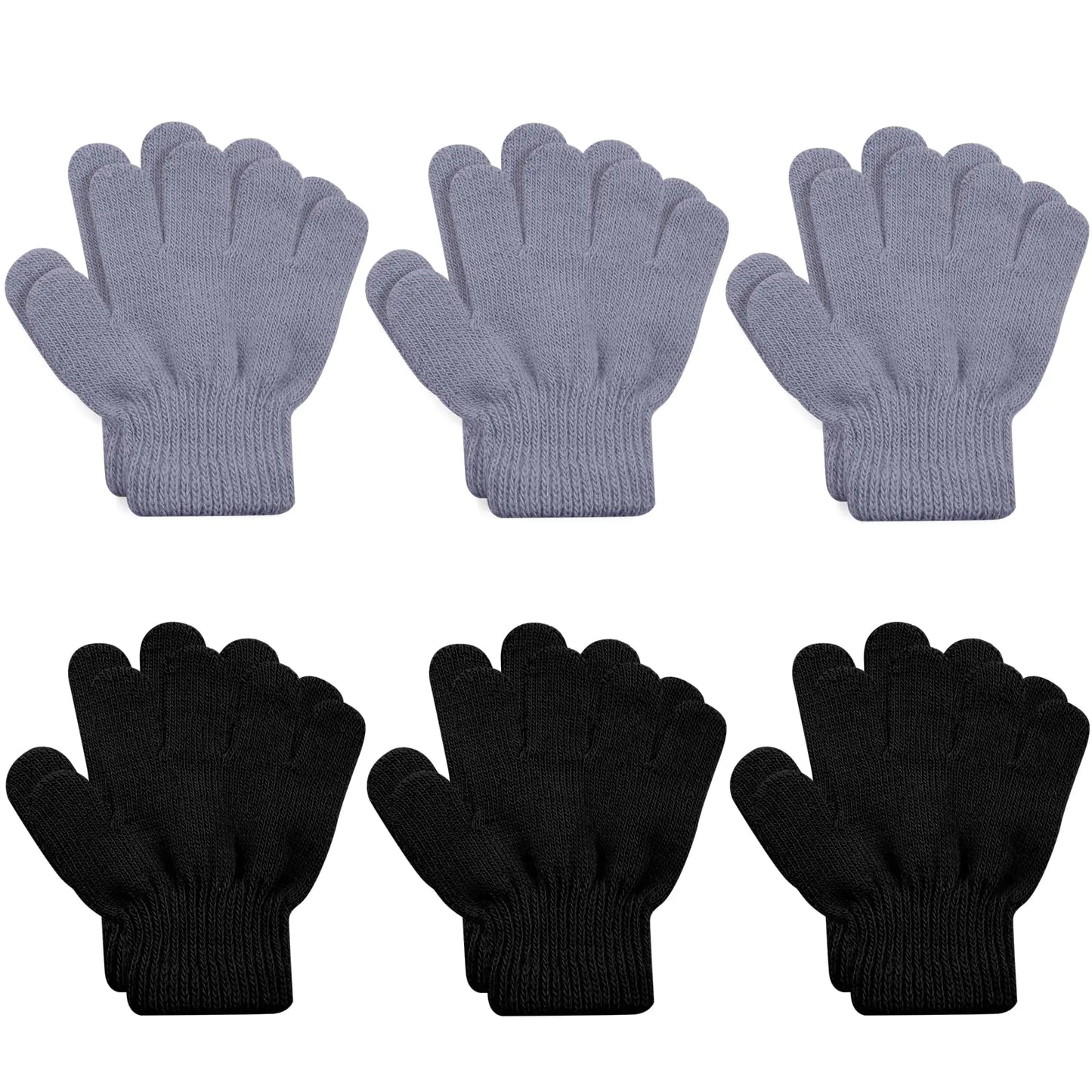 CozyKnit 6-Pack Kids Winter Gloves