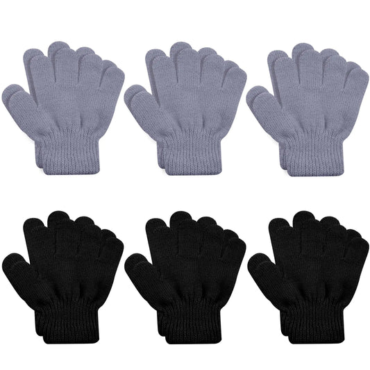 CozyKnit 6-Pack Kids Winter Gloves
