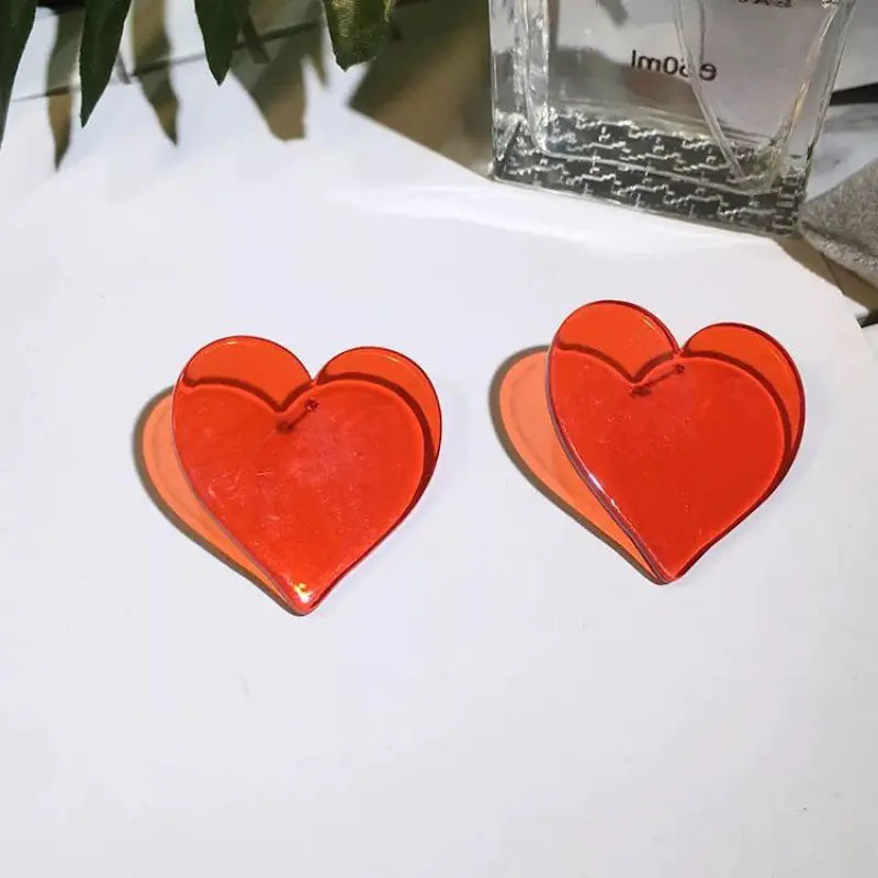Korean Summer Sweetheart Heart Shaped Earrings