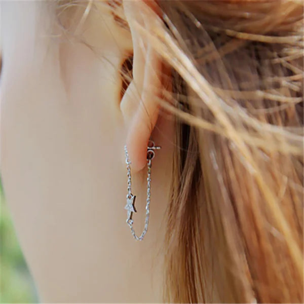 Fashionable Star-Studded Drop Earrings