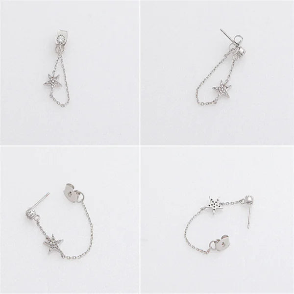 Fashionable Star-Studded Drop Earrings