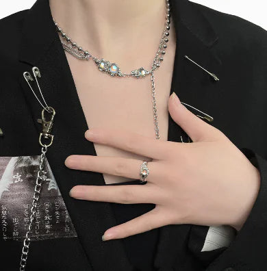 Elegant Blue Moonstone Sterling Ring