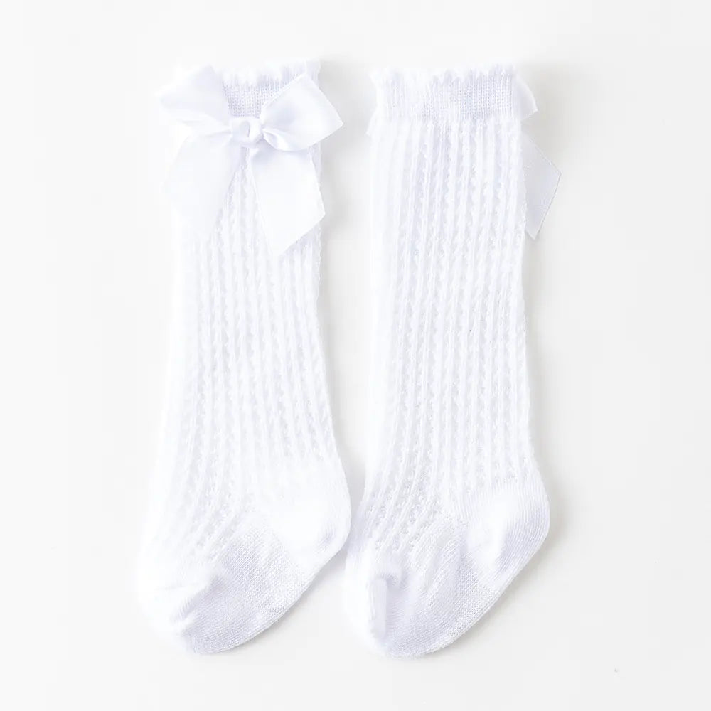 Chic Big Bow Knee-High Socks