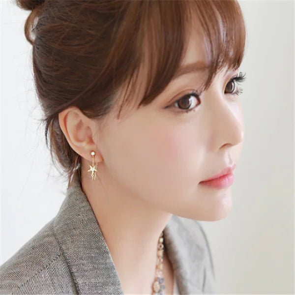 Fashionable Star-Studded Drop Earrings