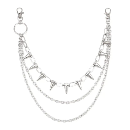 Urban Edge Studded Multi-Layer Waist Chain