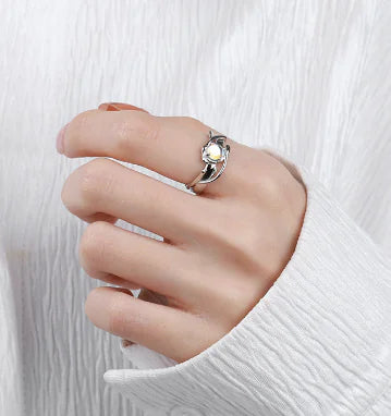 Elegant Blue Moonstone Sterling Ring