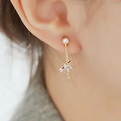Fashionable Star-Studded Drop Earrings