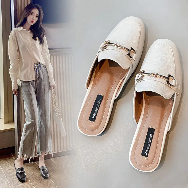 Women's Backless Slippers Fashion Flat Sandals