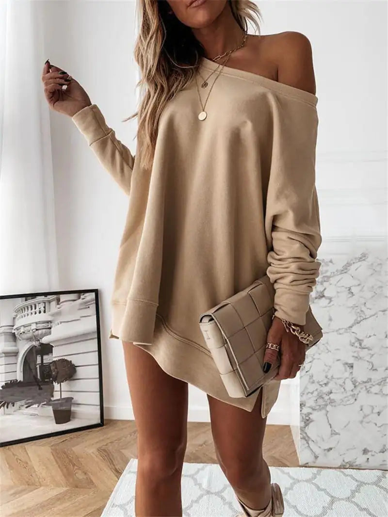 Pure Color Long-sleeved Loose-fitting Sweater